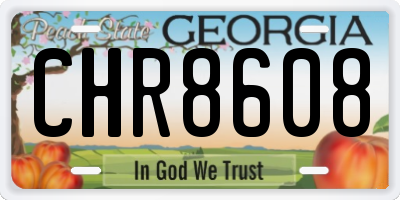 GA license plate CHR8608