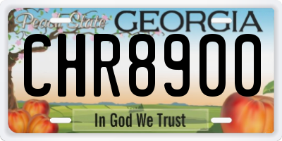 GA license plate CHR8900