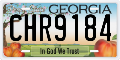 GA license plate CHR9184