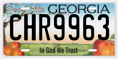 GA license plate CHR9963