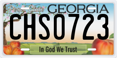 GA license plate CHS0723