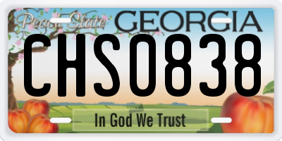 GA license plate CHS0838
