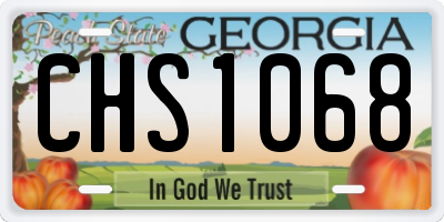 GA license plate CHS1068