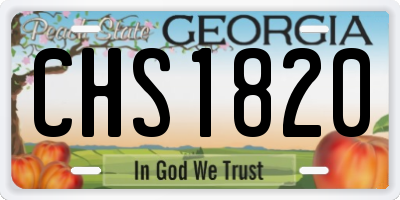 GA license plate CHS1820