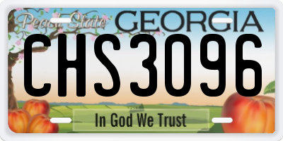 GA license plate CHS3096