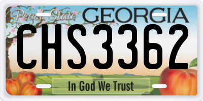 GA license plate CHS3362