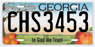 GA license plate CHS3453