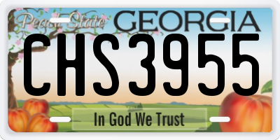 GA license plate CHS3955