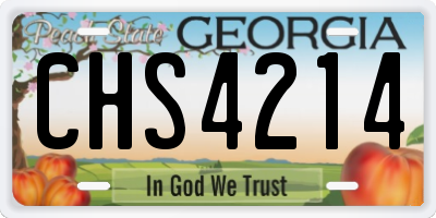 GA license plate CHS4214