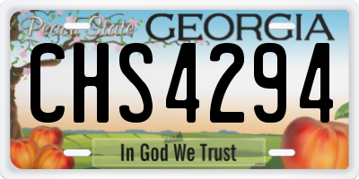 GA license plate CHS4294