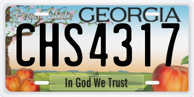 GA license plate CHS4317