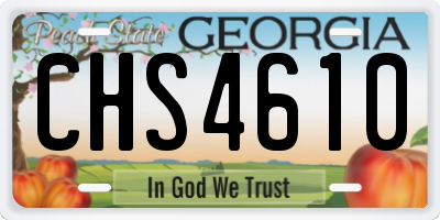 GA license plate CHS4610
