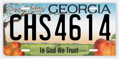 GA license plate CHS4614