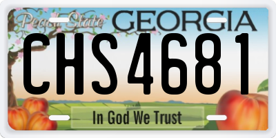 GA license plate CHS4681