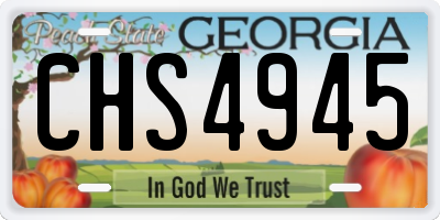 GA license plate CHS4945