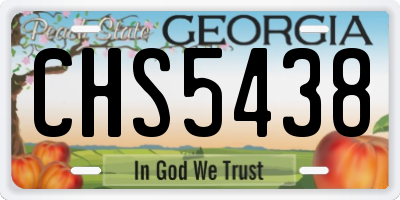 GA license plate CHS5438