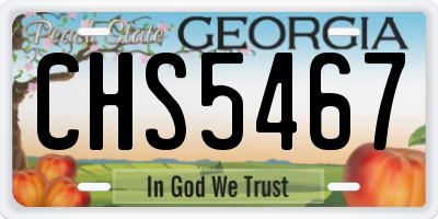 GA license plate CHS5467