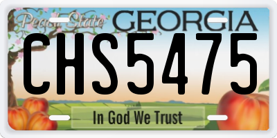 GA license plate CHS5475