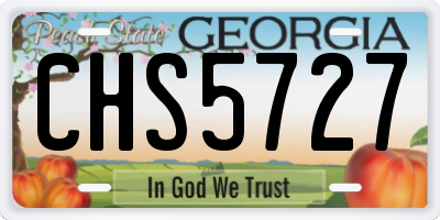 GA license plate CHS5727