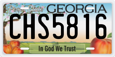 GA license plate CHS5816