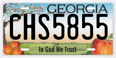 GA license plate CHS5855