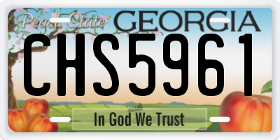 GA license plate CHS5961