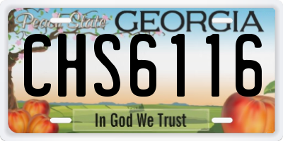 GA license plate CHS6116
