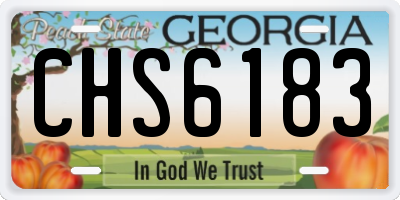 GA license plate CHS6183