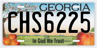 GA license plate CHS6225