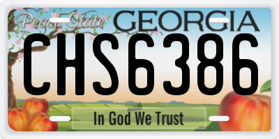 GA license plate CHS6386