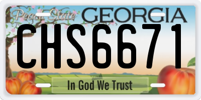GA license plate CHS6671
