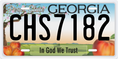 GA license plate CHS7182