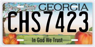 GA license plate CHS7423
