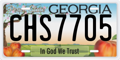 GA license plate CHS7705