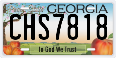 GA license plate CHS7818