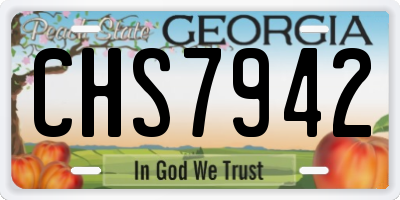 GA license plate CHS7942