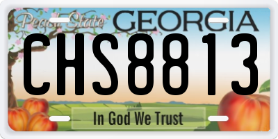 GA license plate CHS8813