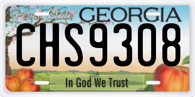 GA license plate CHS9308