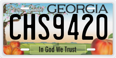 GA license plate CHS9420