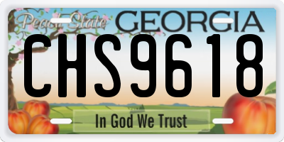 GA license plate CHS9618