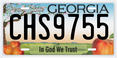GA license plate CHS9755