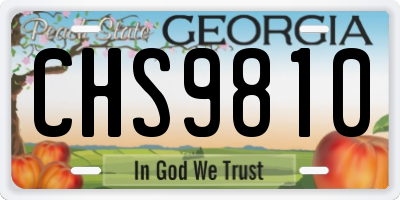 GA license plate CHS9810