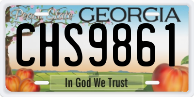 GA license plate CHS9861