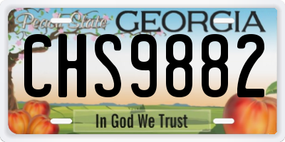 GA license plate CHS9882
