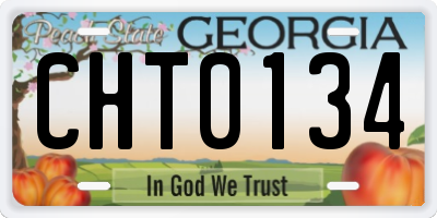 GA license plate CHT0134