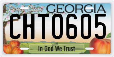 GA license plate CHT0605