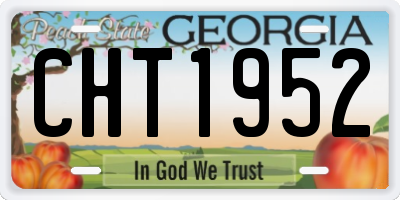 GA license plate CHT1952
