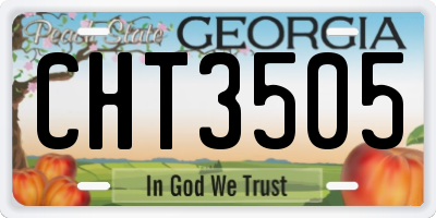 GA license plate CHT3505