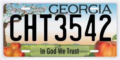 GA license plate CHT3542