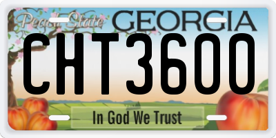 GA license plate CHT3600
